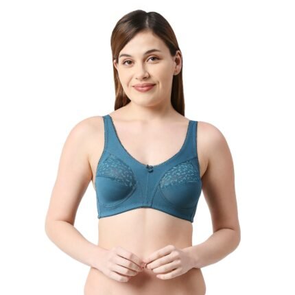 Cotton Cut & Sew Solid Cotton Lace Bra 1214