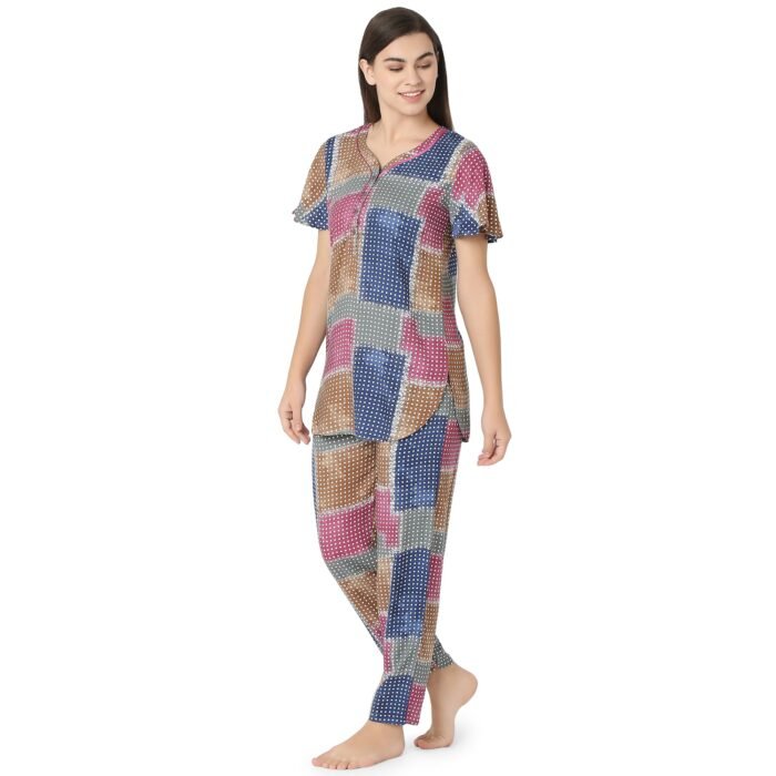 Cotton Night Suit  Regular Wine - Image 2