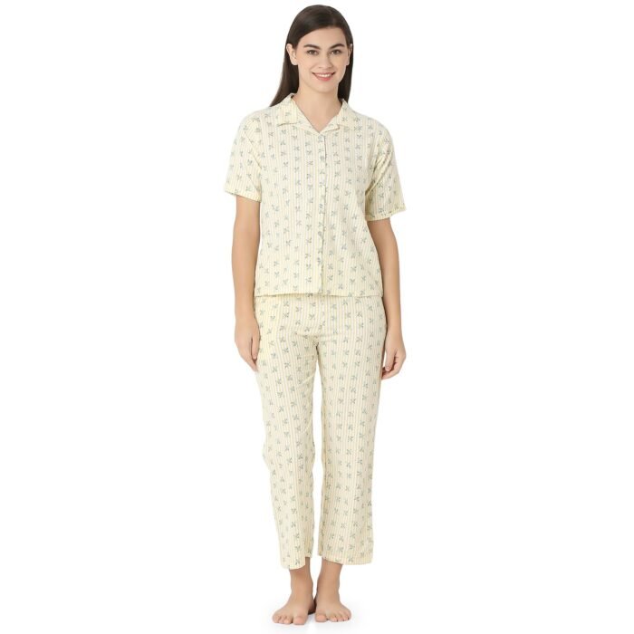 Cotton Night Suit  Regular Yellow - Image 1