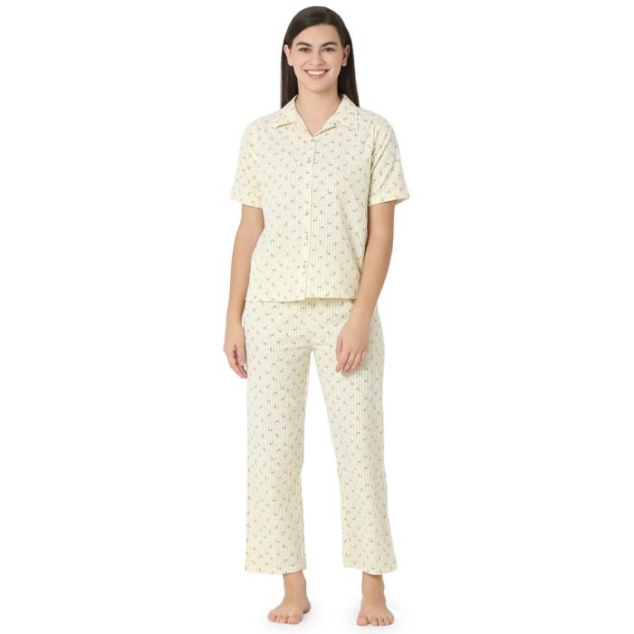Cotton Night Suit  Regular Yellow - Image 1