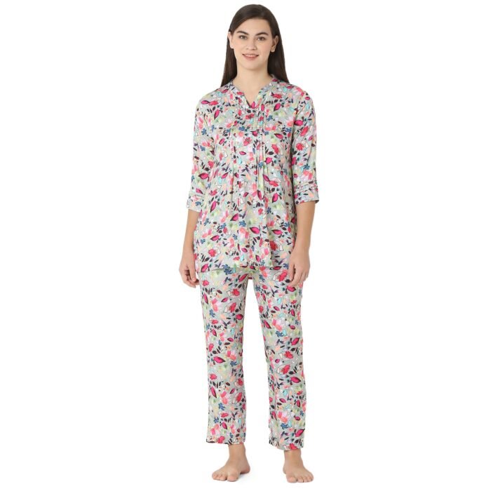 Reyon Night Suit  Regular Pink - Image 1
