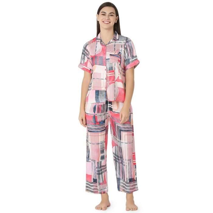 Cotton Night Suit  Regular Pink - Image 1