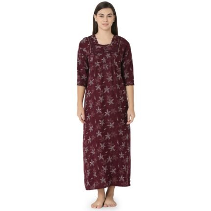 Cotton Nighty Regular Maroon