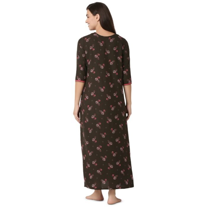 Rayon Nighty Regular Mehandi - Image 4