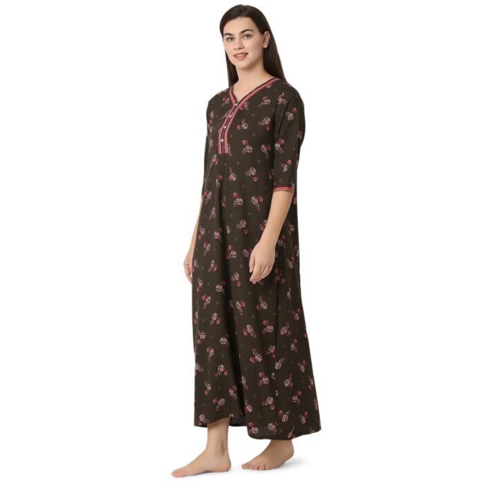 Rayon Nighty Regular Mehandi - Image 2