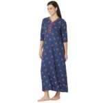 Rayon Nighty Regular Navy Blue - Image 2