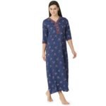 Rayon Nighty Regular Navy Blue - Image 3