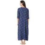 Rayon Nighty Regular Navy Blue - Image 4
