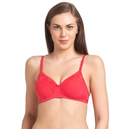 Padded Solid Cotton Spandex T-shirt Bra Click