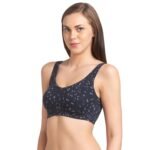 Non Padded Solid Low Impact Sports Bra  Navy Blue - Image 3