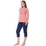 Capri Night Suit Regular-Peach - Image 3