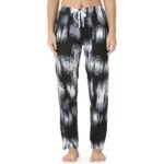 Black Abstract Printed-T-Shirt Pyjama Set - Image 5