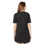 Cotton External Summer T-Shirt Dress Black - Image 2