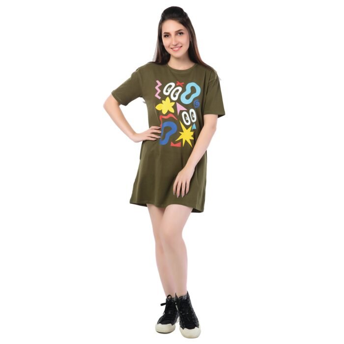 Olive Glow Chic Dress - Image 1
