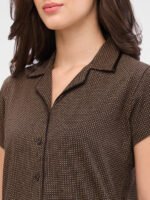 Shirt Pyjama Set Brown - Image 5