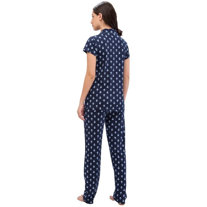 Shirt Pyjama Set Navy Blue - Image 4
