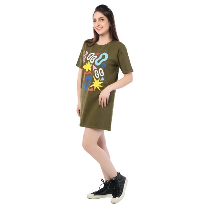 Olive Glow Chic Dress - Image 3