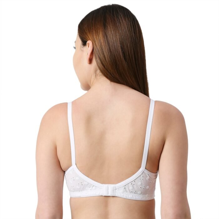 SOFT-Cotton Non Padded Non Wired T-Shirt Bra-White - Image 2