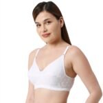 SOFT-Cotton Non Padded Non Wired T-Shirt Bra-White - Image 3
