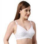 SOFT-Cotton Non Padded Non Wired T-Shirt Bra-White - Image 4
