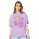Cotton All Day-Vibes Oversized T-Shirt Lavender