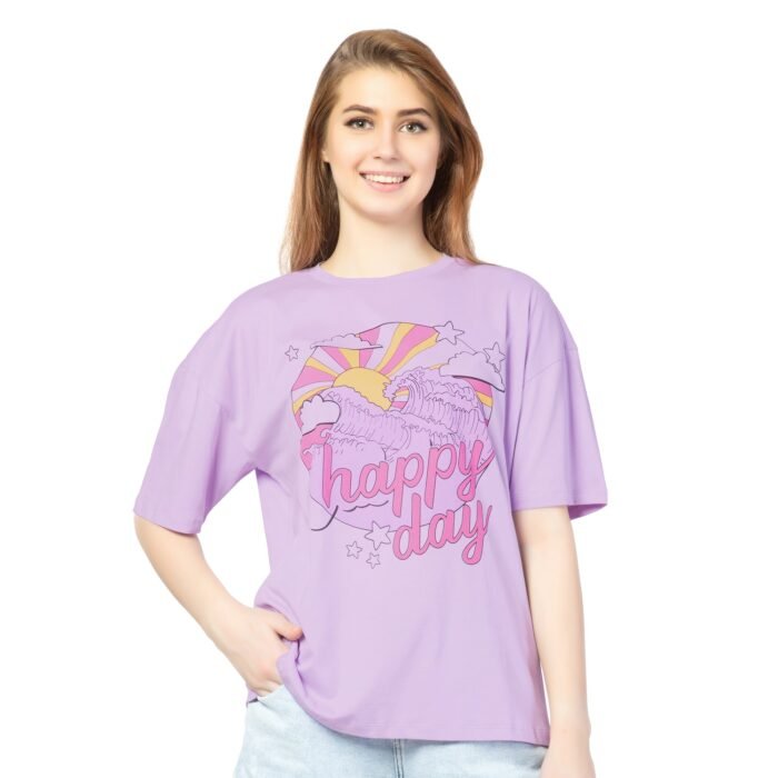 Cotton All Day-Vibes  Oversized T-Shirt  Lavender - Image 5